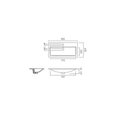 Vado Safari Ceramic 800mm Basin