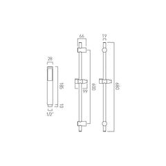 Vado Venus Slide Rail Shower Kit