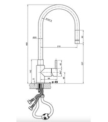JTP Zecca Stainless Steel Pull Out Sink Mixer