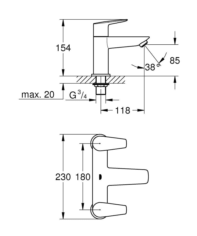 Grohe BauEdge Bath Filler