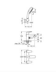 Grohe BauEdge Bath Shower Mixer