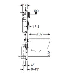 Geberit Duofix 112cm side view diagram