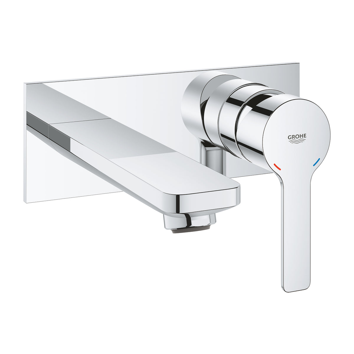 Chrome wall-mounted basin mixer  