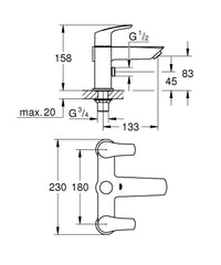 Grohe Eurosmart Bath Shower Mixer