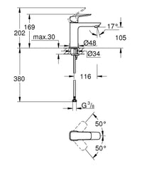 Grohe Cubeo Basin Mixer M-Size