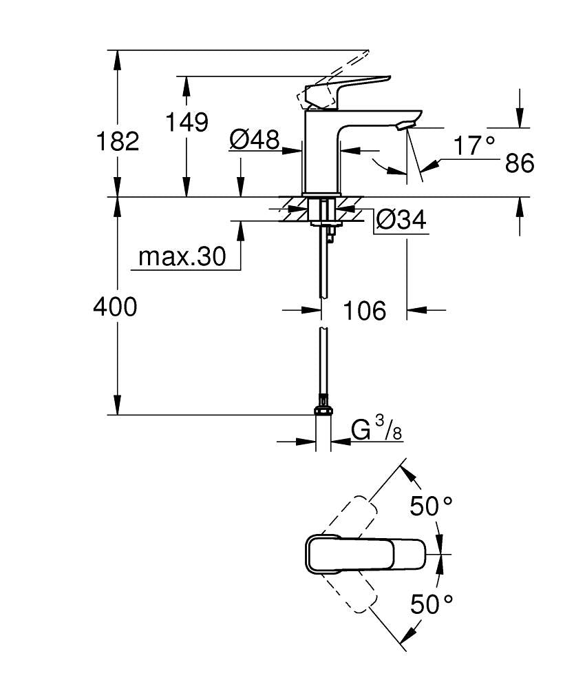 Grohe Cubeo Basin Mixer S-Size