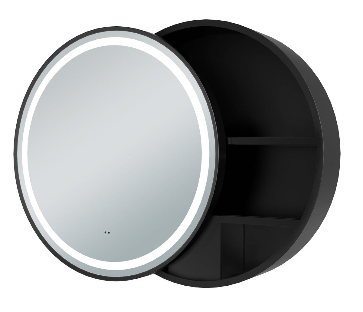 Monty Round Single Door LED Mirror Cabinet