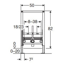 Geberit Duofix bidet frame 82cm