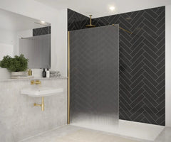 Merlyn 8mm Wetroom Panels Fluted Glass - All Colours