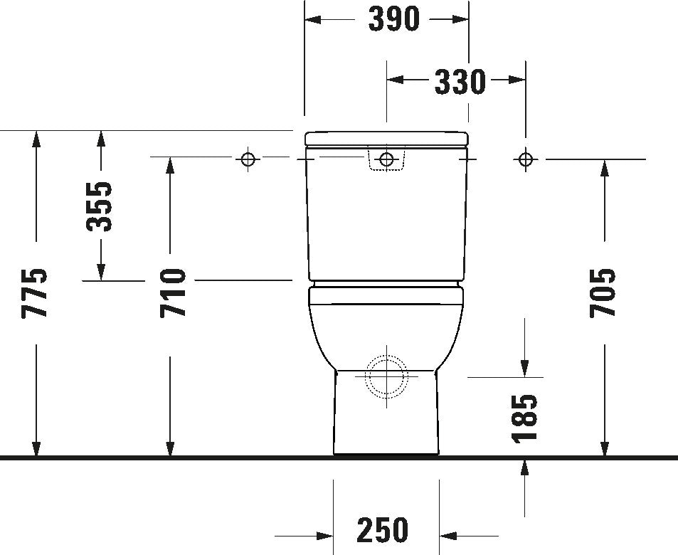 Duravit No.1 Close Coupled Toilet Open Back