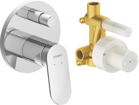 Duravit Wave Single Lever Bath Mixer with Diverter, Concealed Set