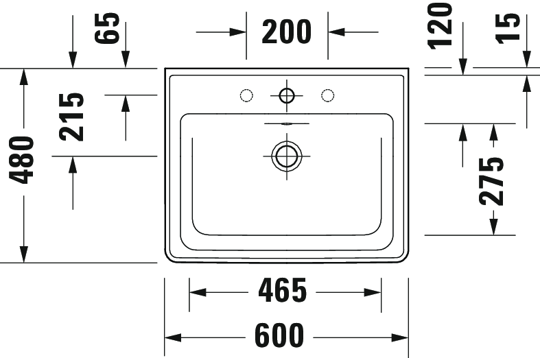 Duravit D-Neo basin 600 x 480