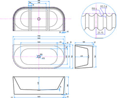 Scudo Labyrinth Fluted Back to Wall Back