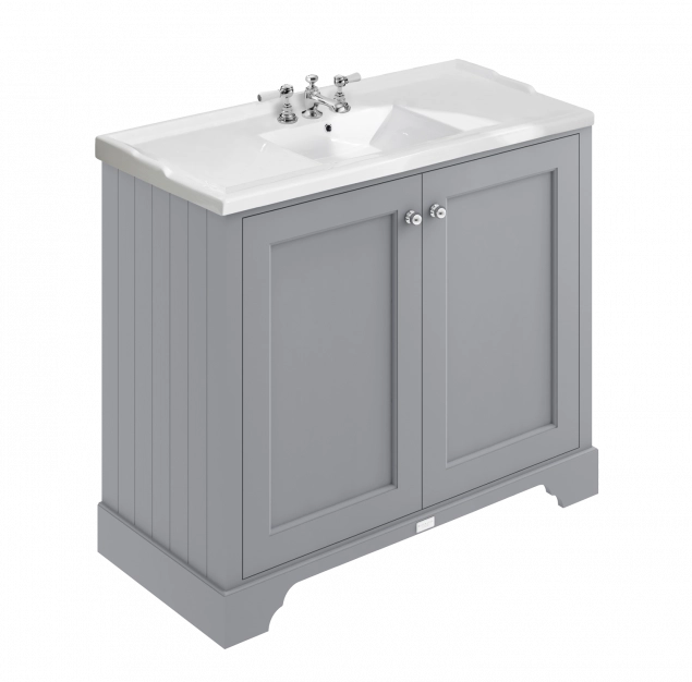 bayswater 2 door cabinet 1000 grey with ceramic basin