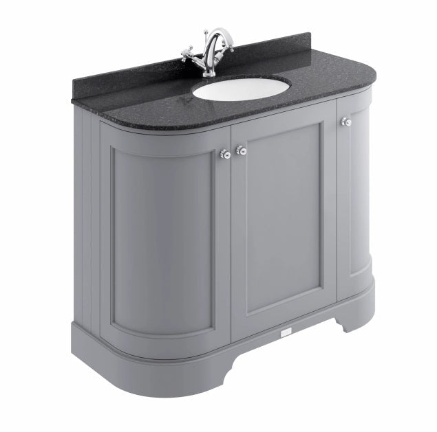 bayswater curved cabinet grey