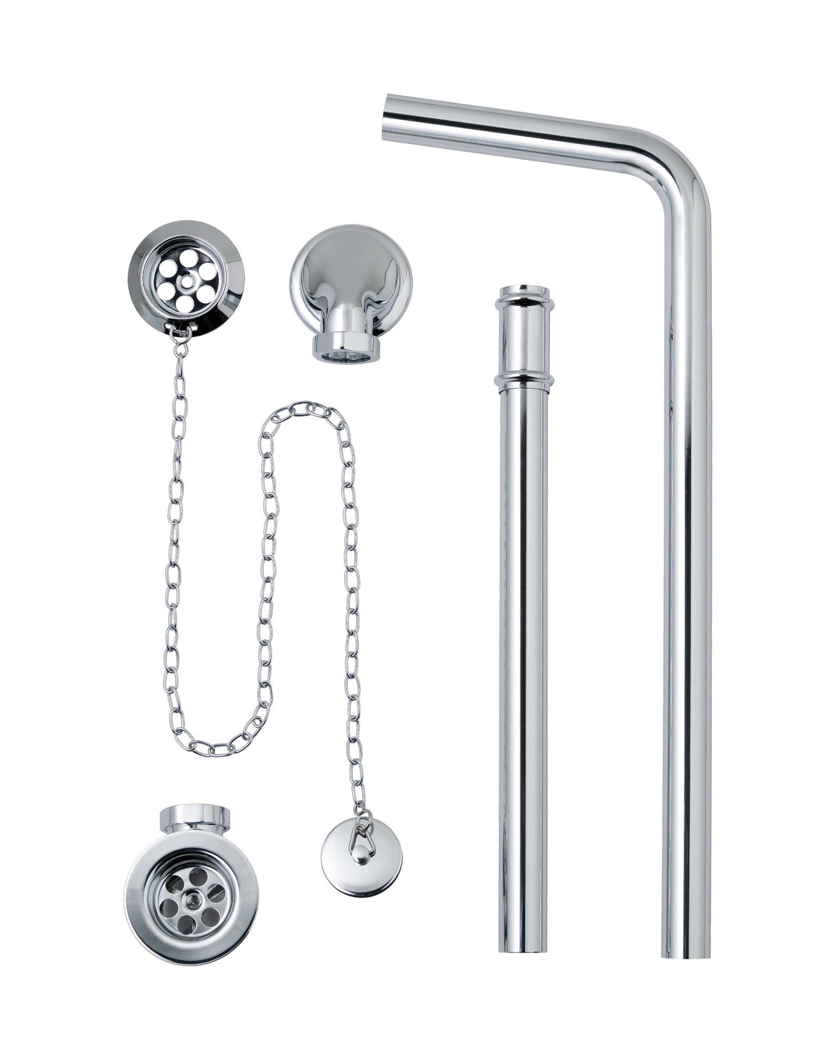 Chrome exposed bath plug and chain