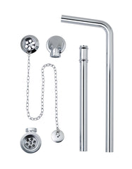 Chrome exposed bath plug and chain