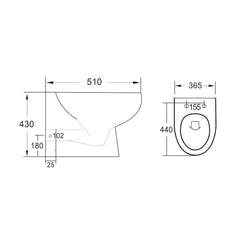 Scudo Belini Rimless Back to Wall Toilet