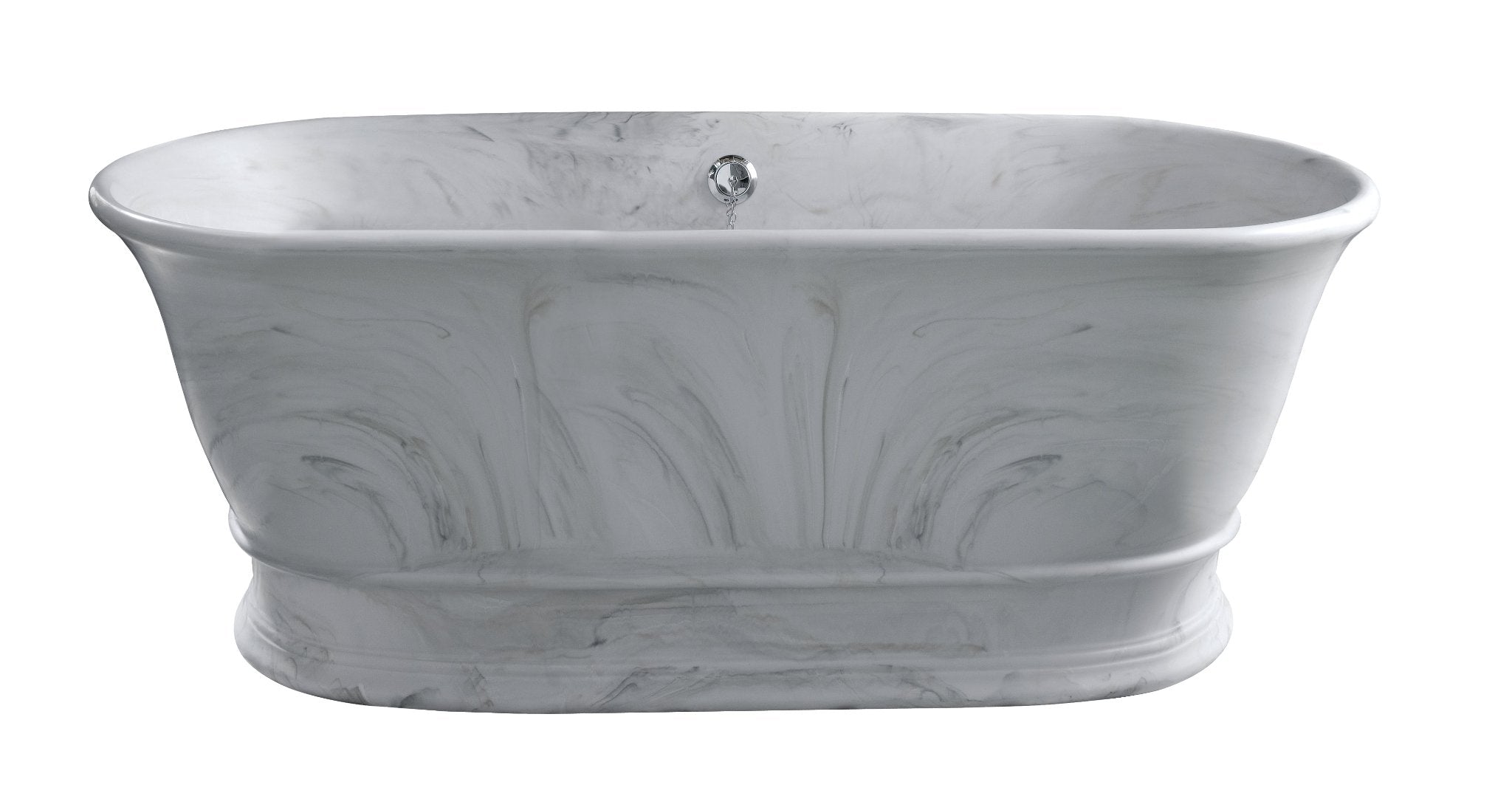 marble effect freestanding bath with plinth