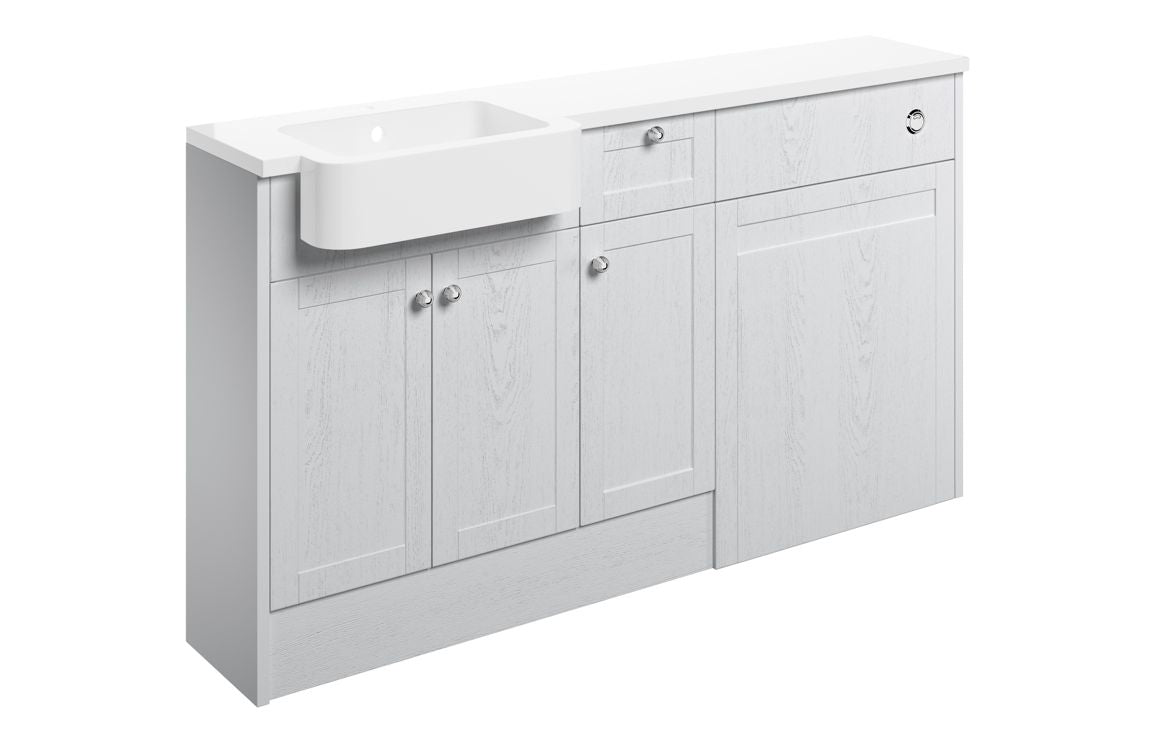 Strines Fitted Furniture Pack - Basin, WC Unit and 1 Drawer 1 Door Unit 1542mm