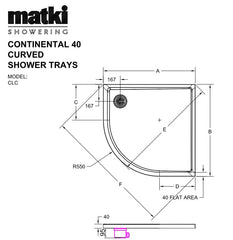 Matki Continental 40 Curved Shower Trays