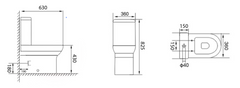 Scudo Spa Close Coupled Toilet Rimless Closed Back