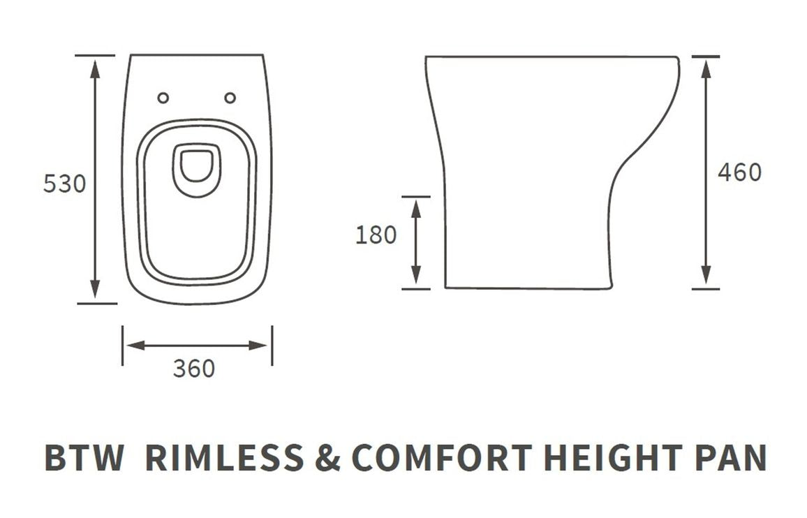 Fountain Padfield Comfort Height Rimless Back to Wall WC and Soft Close Seat