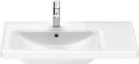 basin with offset bowl front view 