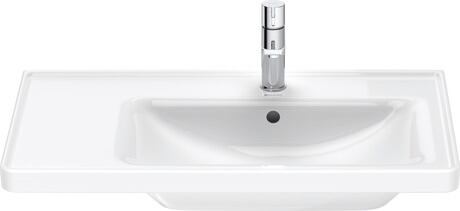 front view basin with offset bowl right