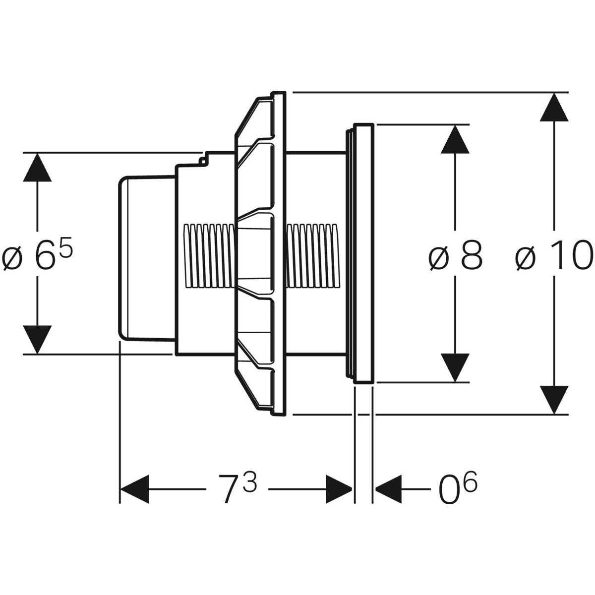 Geberit Type01 remote flush button, pneumatic, furniture actuator