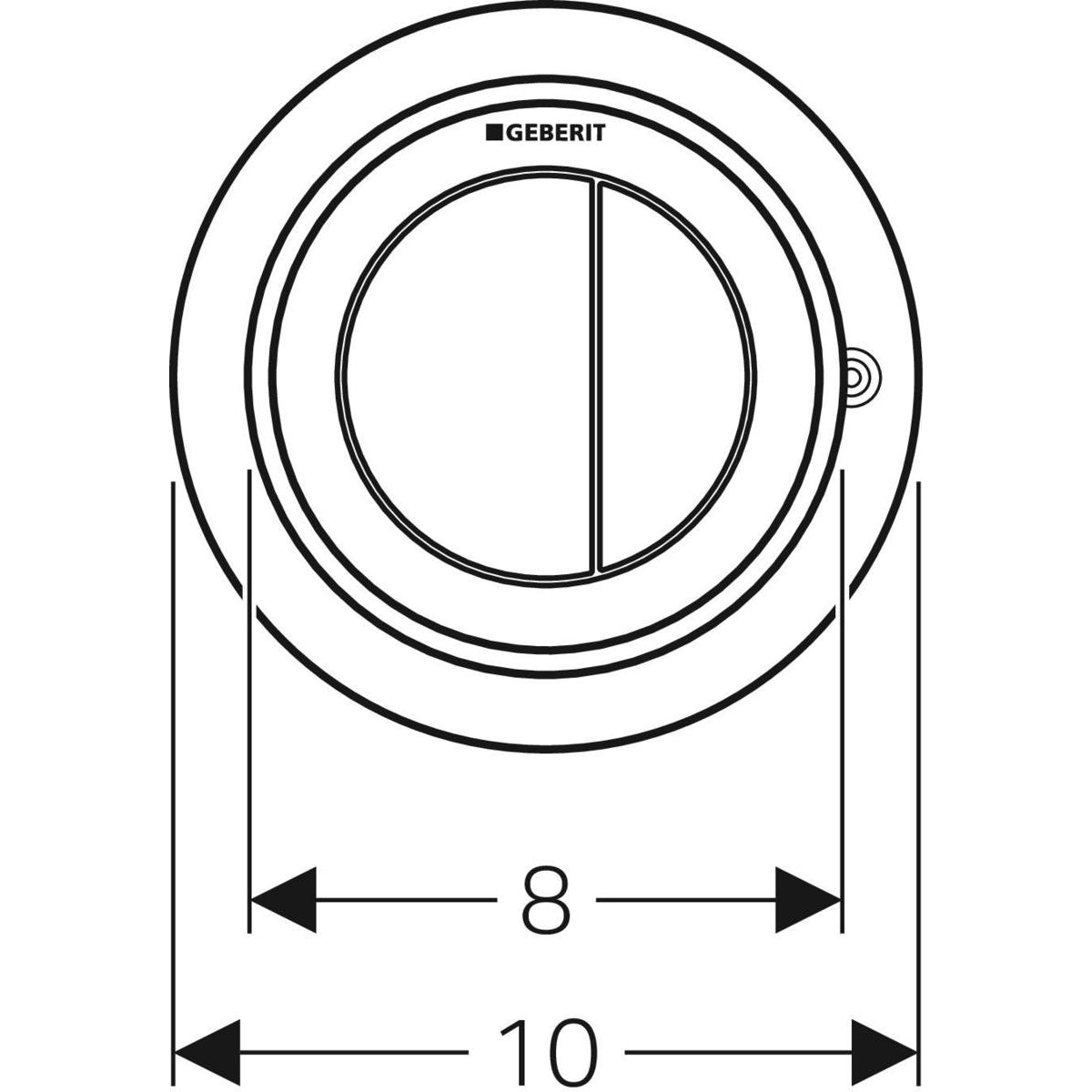 Geberit Type10 remote flush button, pneumatic, furniture actuator