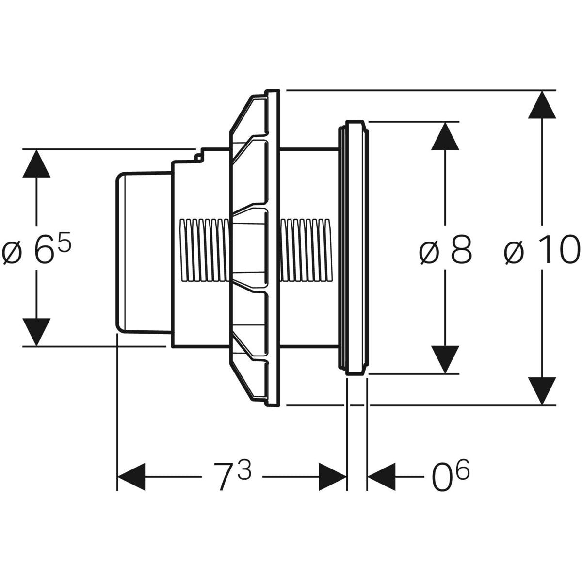 Geberit Type10 remote flush button, pneumatic, furniture actuator