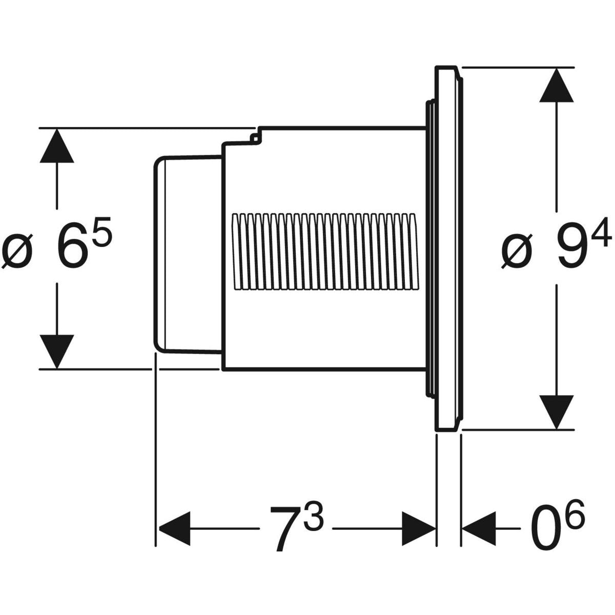 Geberit Type01 remote flush button, pneumatic, concealed actuator