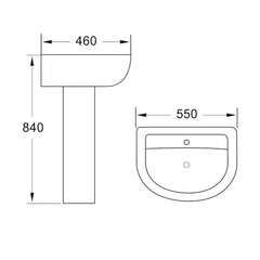 Scudo Deia/Belini 550mm Basin