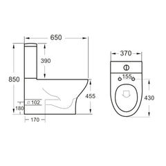 Scudo Deia Rimless Comfort Height  Close Coupled Toilet