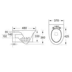 Scudo Deia Rimless Wall Hung Toilet