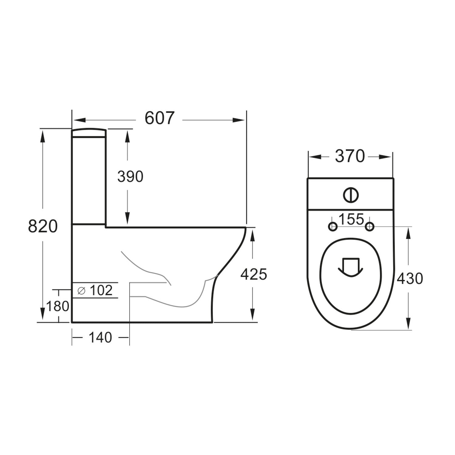 Scudo Deia Rimless Closed Back Close Coupled Toilet