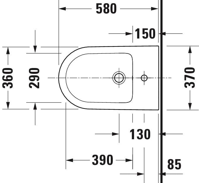 Duravit D-Neo Floor Standing Bidet 580