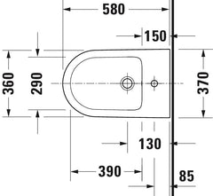 Duravit D-Neo Floor Standing Bidet 580