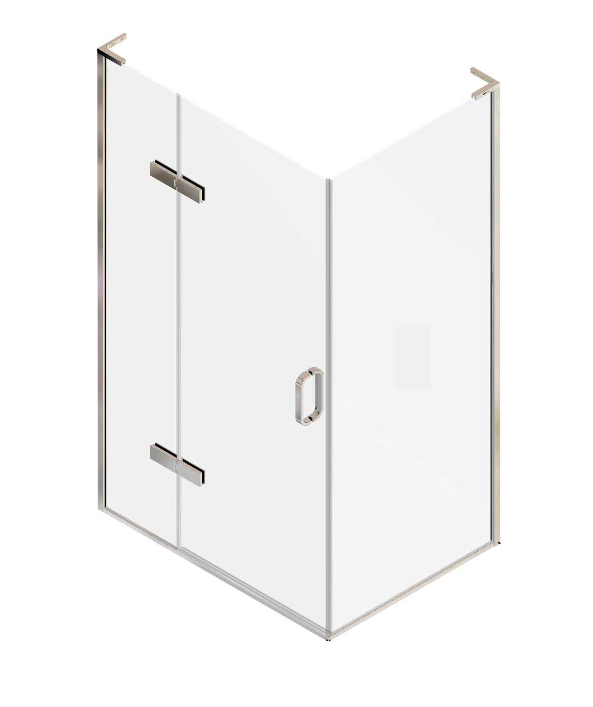 Matki Eauzone Hinged Door with Hinge Panel for Corner - Silver/Chrome