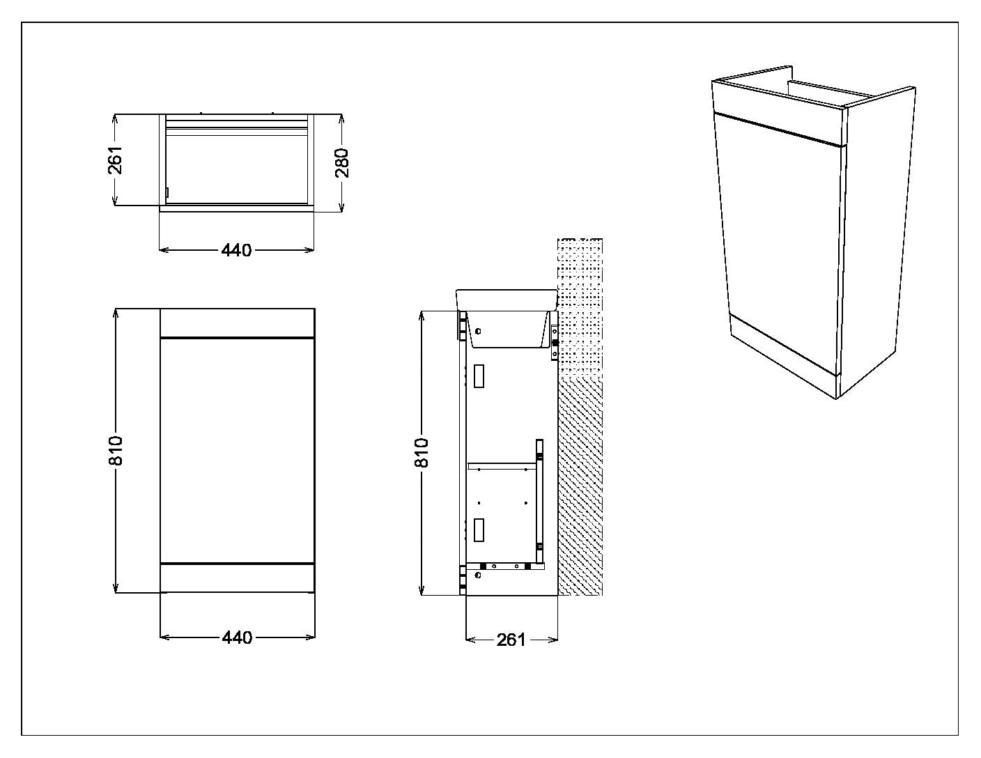Scudo Esme 450 Cloakroom Unit and Basin