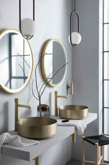 JTP Vos Brushed Brass Mirrors lifestyle