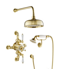 JTP Grosvenor Exposed 2 Outlet Thermostatic Valve with Overhead and Hand Shower