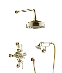 JTP Grosvenor Exposed 2 Outlet Thermostatic Valve with Overhead and Hand Shower