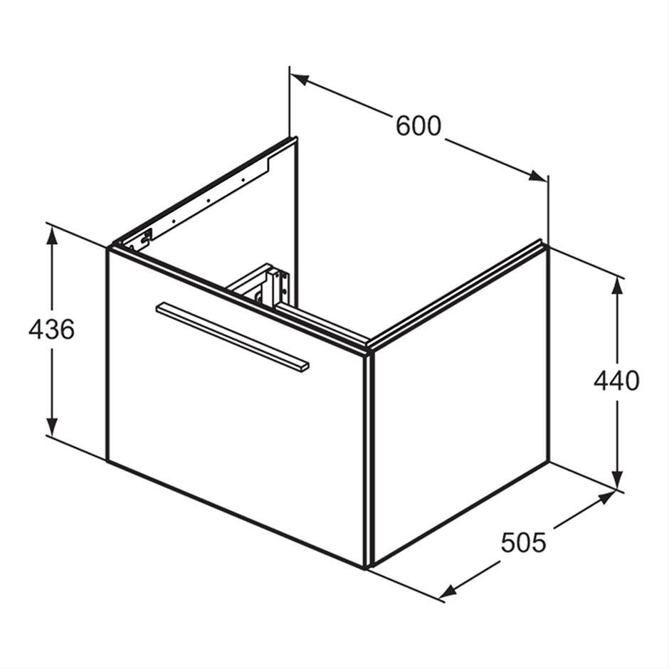 Ideal Standard i.life B 600mm 1 Drawer Wall Hung Vanity Unit