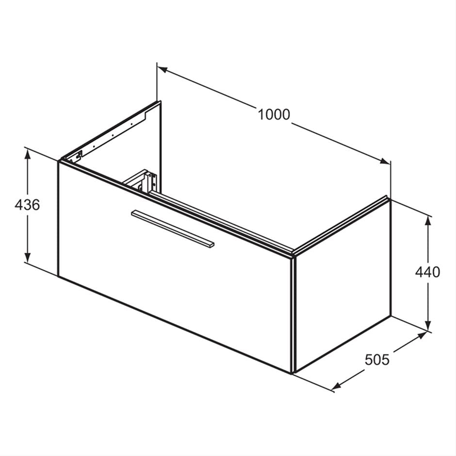 Ideal Standard i.life B 1000mm 1 Drawer Wall Hung Vanity Unit