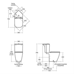 Ideal Standard i.life S Corner Close Coupled Toilet Open Back