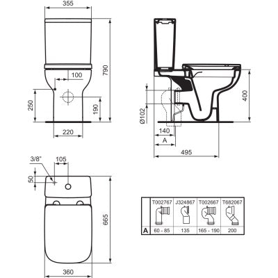 Ideal Standard i.life A Close Coupled Toilet Open Back
