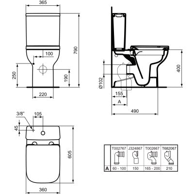 Ideal Standard i.life A Compact Close Coupled Toilet Back to Wall