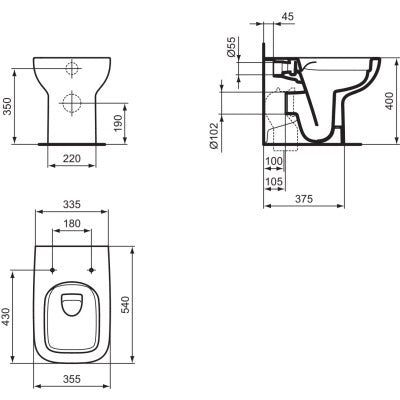 Ideal Standard i.life A Back to Wall Toilet